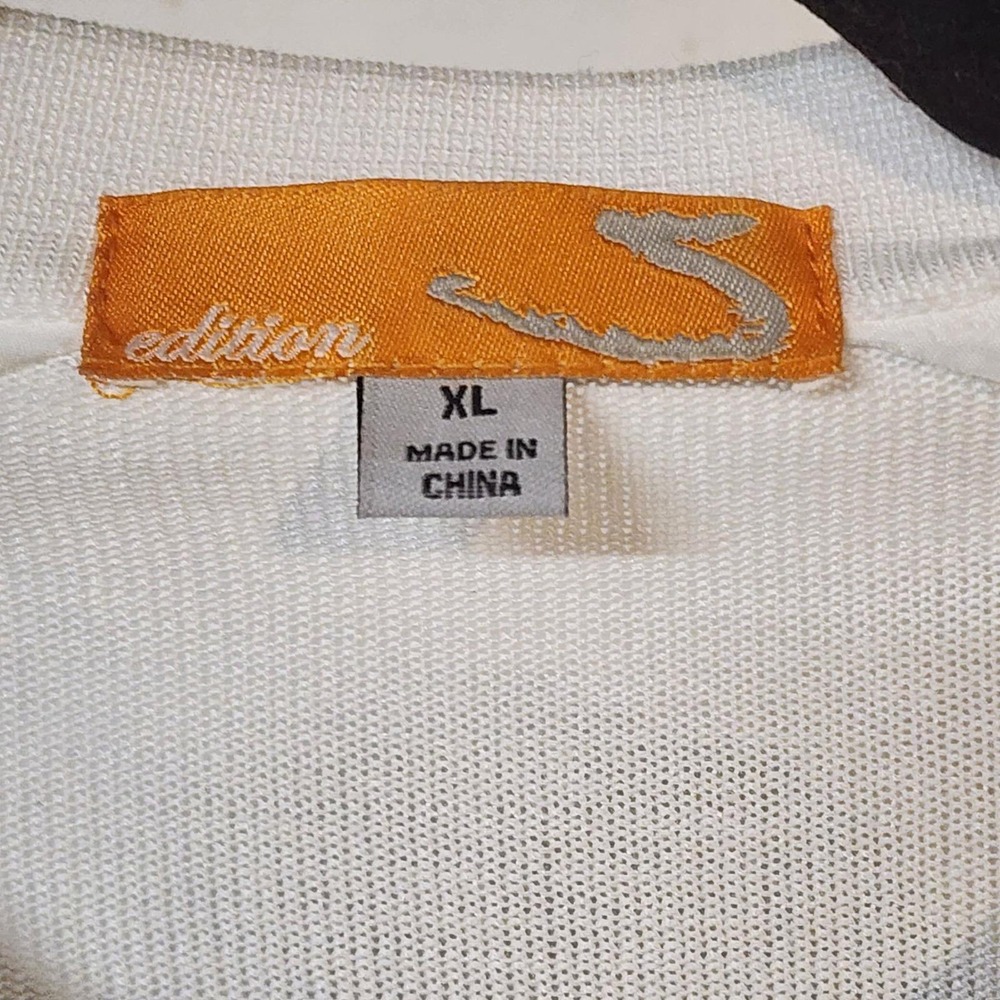 90's Edition Seven Striped Knit Button Down Short Sleeve Shirt Lightweight Brown - Picture 5 of 8